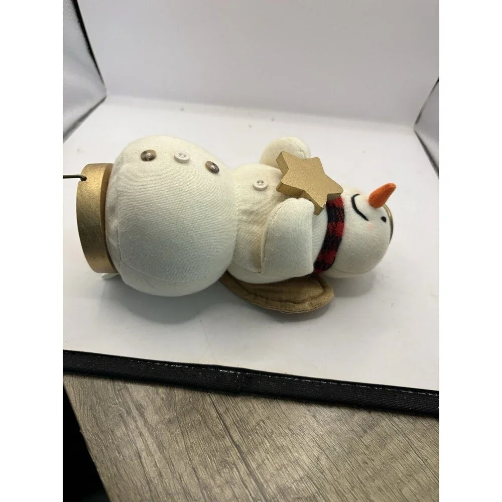 Vintage Hallmark Cards Plush Snowman Angel Stocking Holder